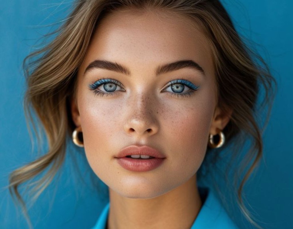 میکاپ با تم رنگ های سرد