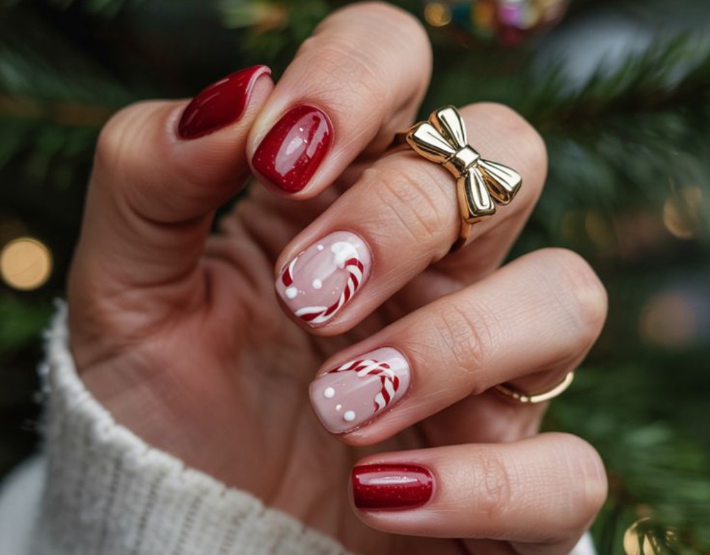 ناخن زمستانی کریسمس