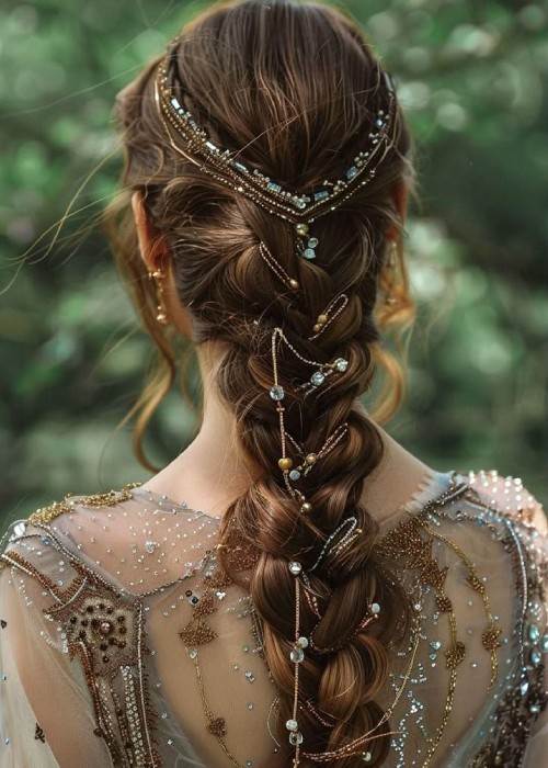 بافت مو با مهره و نگین